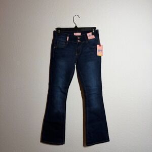 Hailey Flare Jeans Womens 14 Blue Denim Dark Wash 5-Pockets Everyday Wear